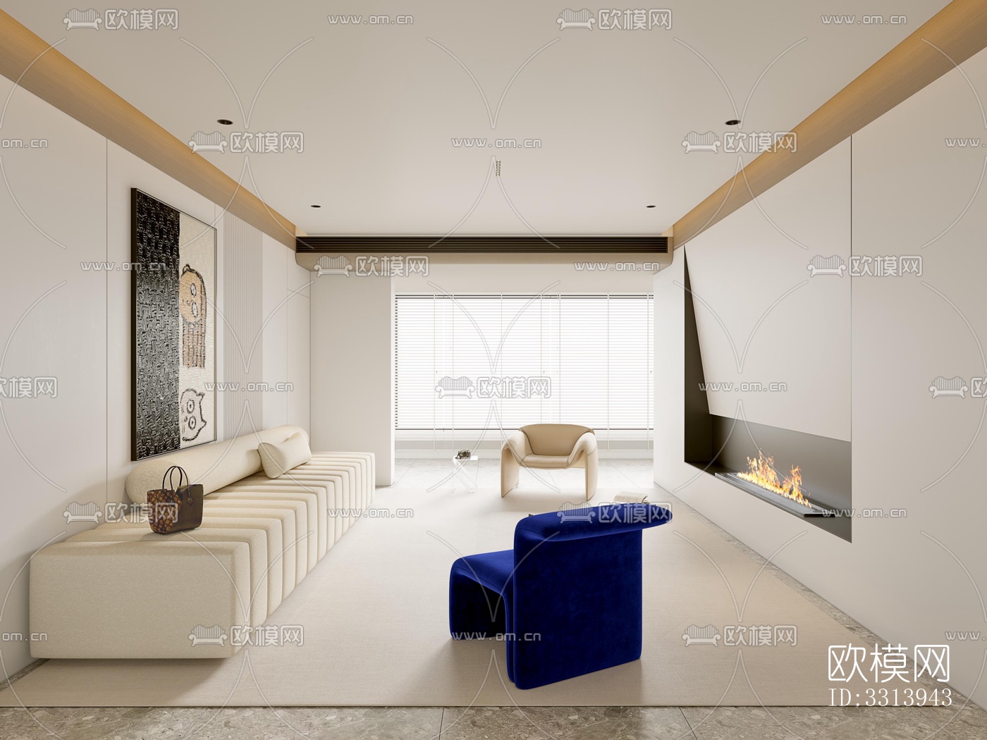 现代客餐厅效果图下载（渲染图1）