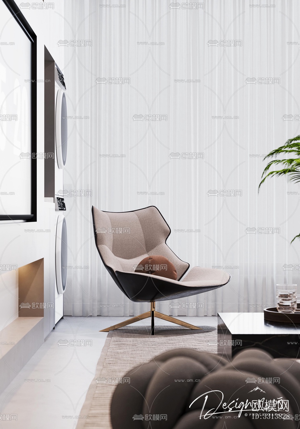 现代客餐厅效果图下载（渲染图2）