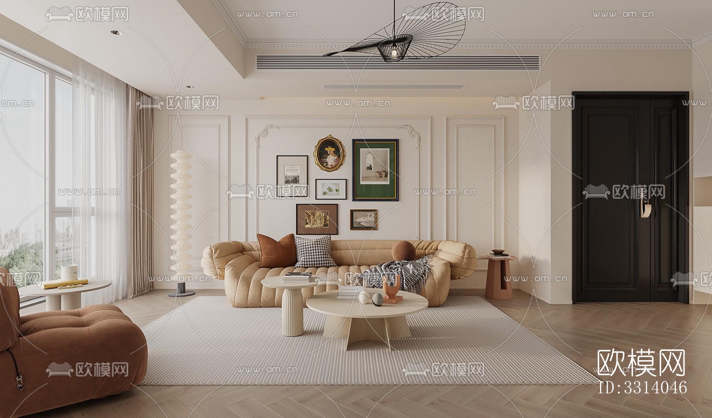 现代客餐厅效果图下载（渲染图5）