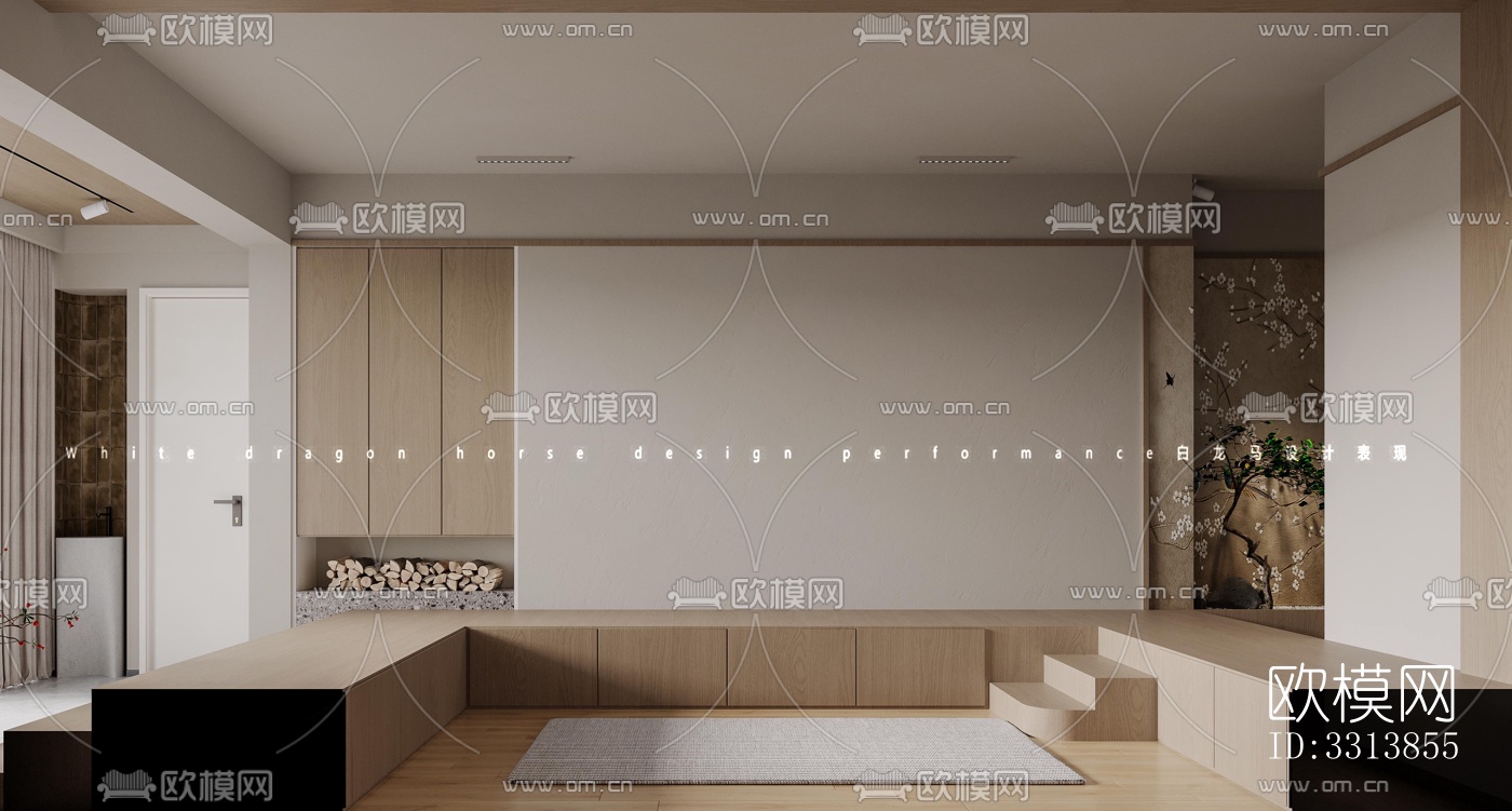 现代客餐厅效果图下载（渲染图1）