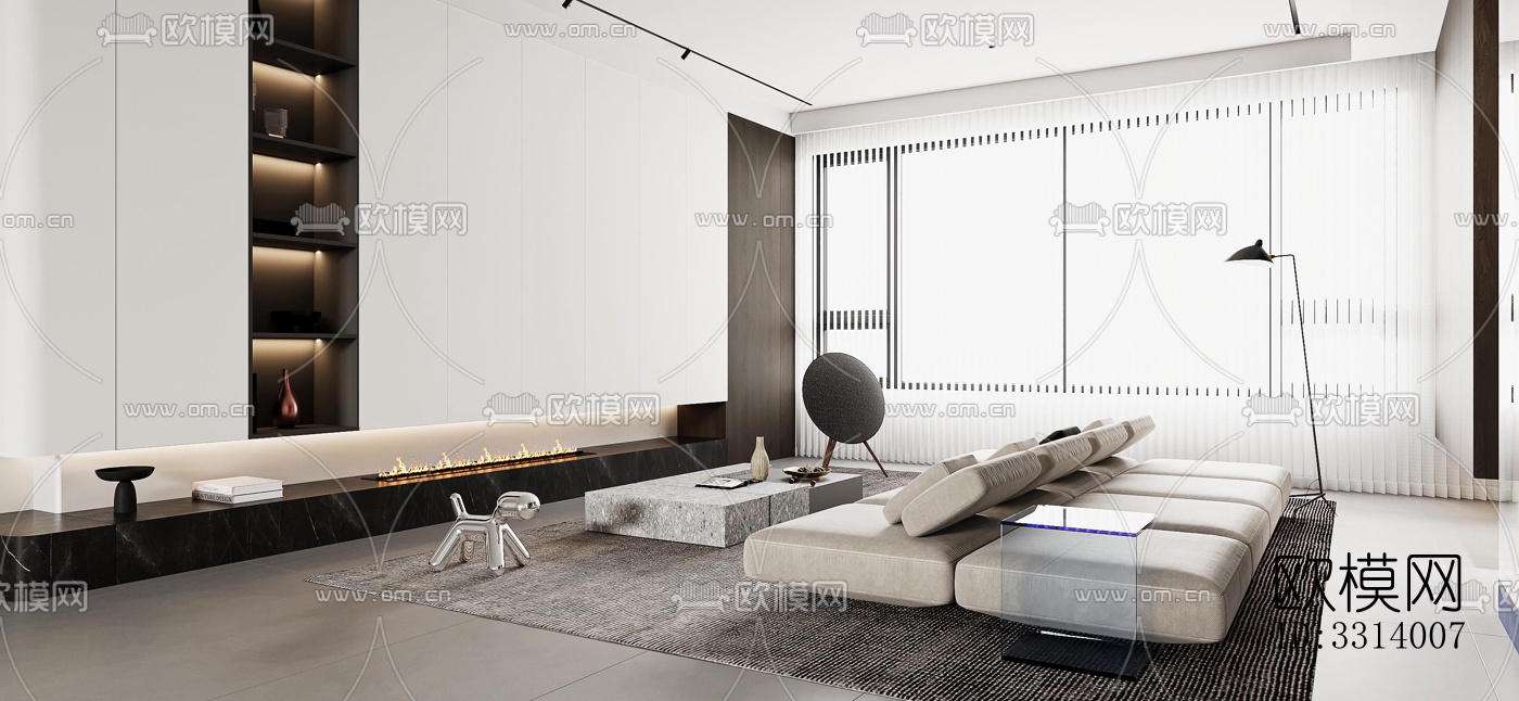 现代客餐厅效果图下载（渲染图8）