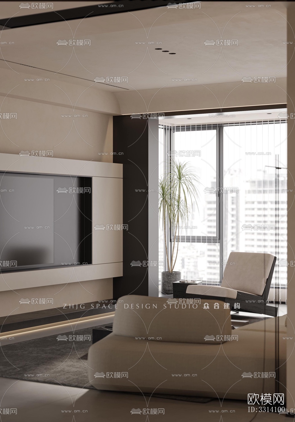 现代客餐厅效果图下载（渲染图9）