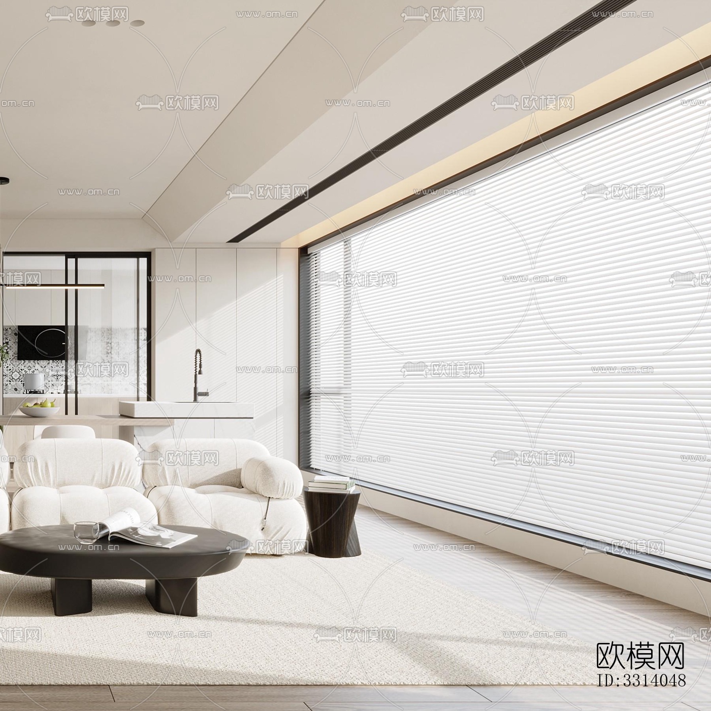 现代客餐厅效果图下载（渲染图5）