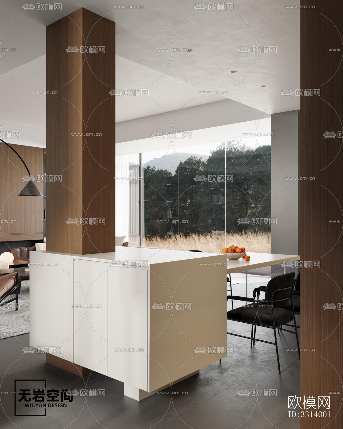 现代客餐厅效果图下载（渲染图6）