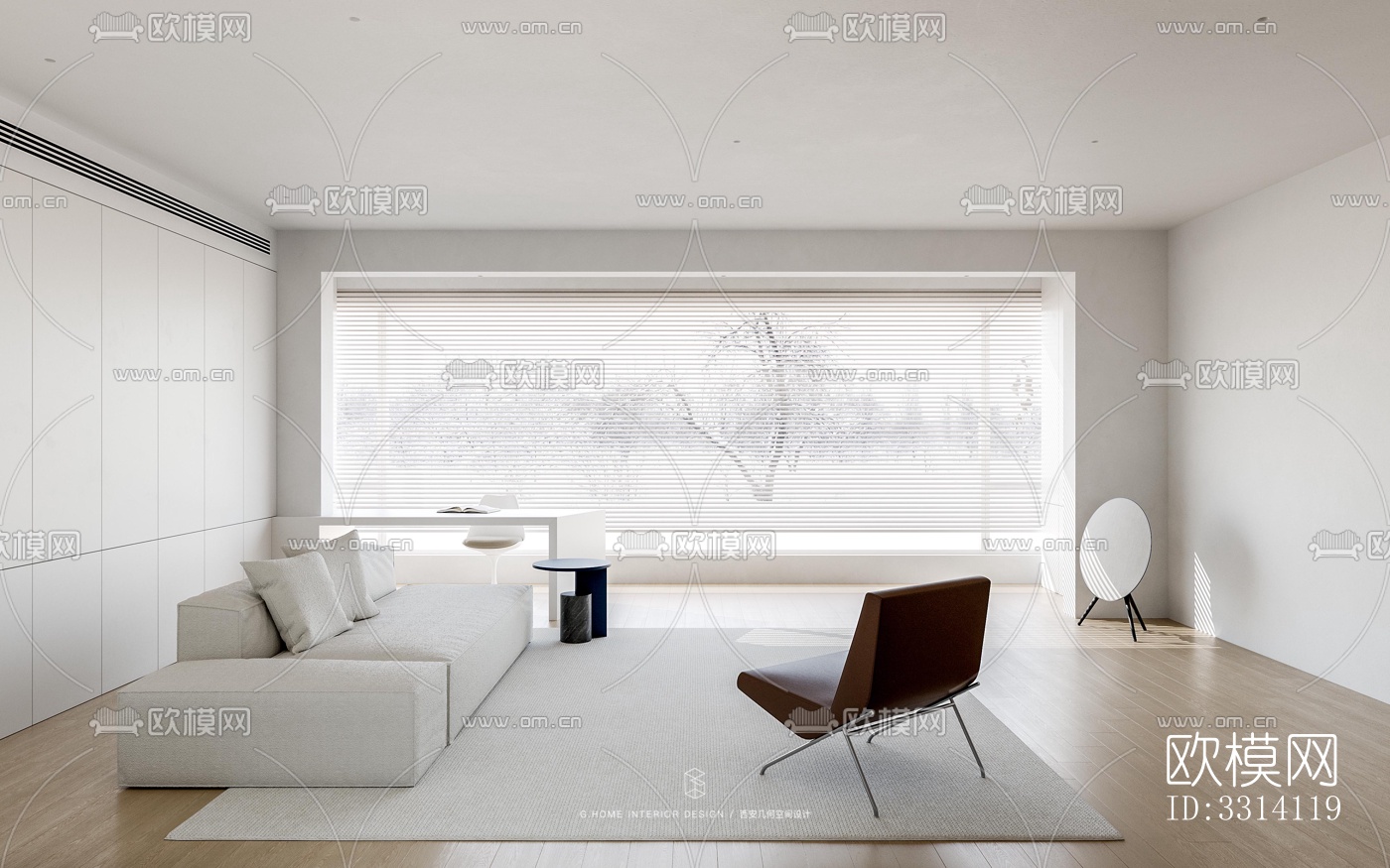 现代客餐厅效果图下载（渲染图1）