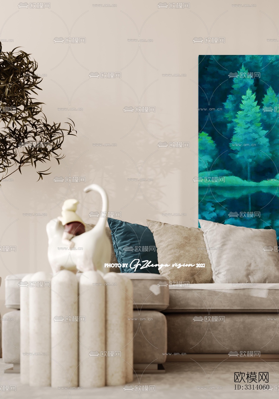 现代客餐厅效果图下载（渲染图15）