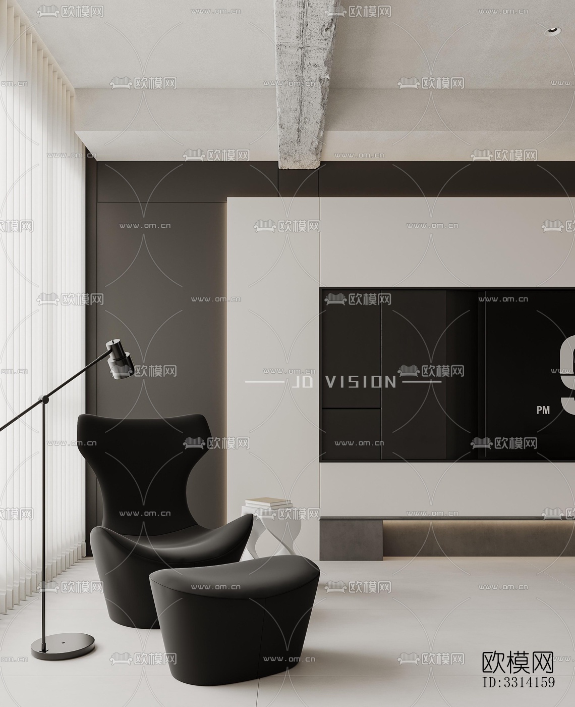 现代客餐厅效果图下载（渲染图7）