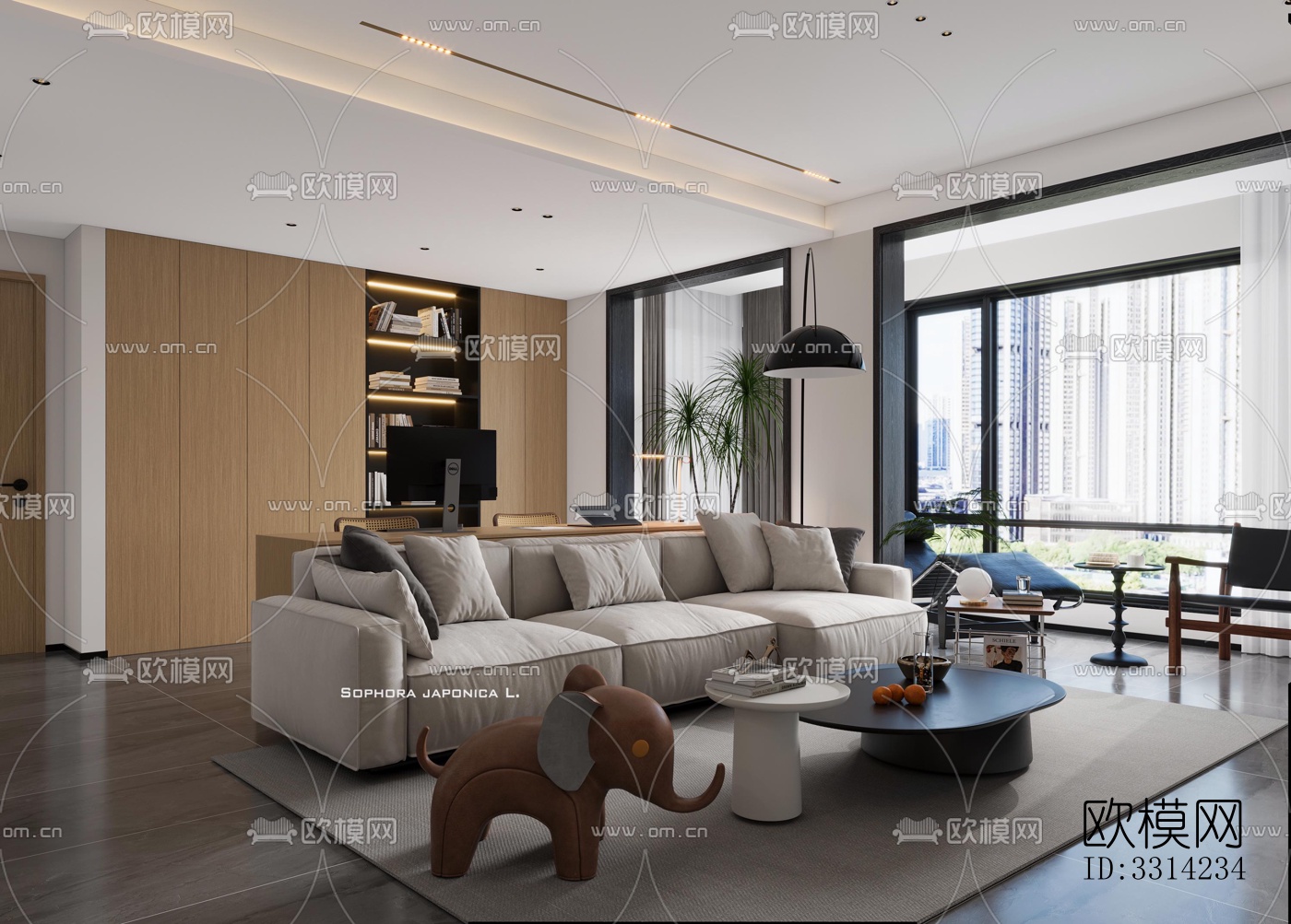 现代客餐厅效果图下载（渲染图8）