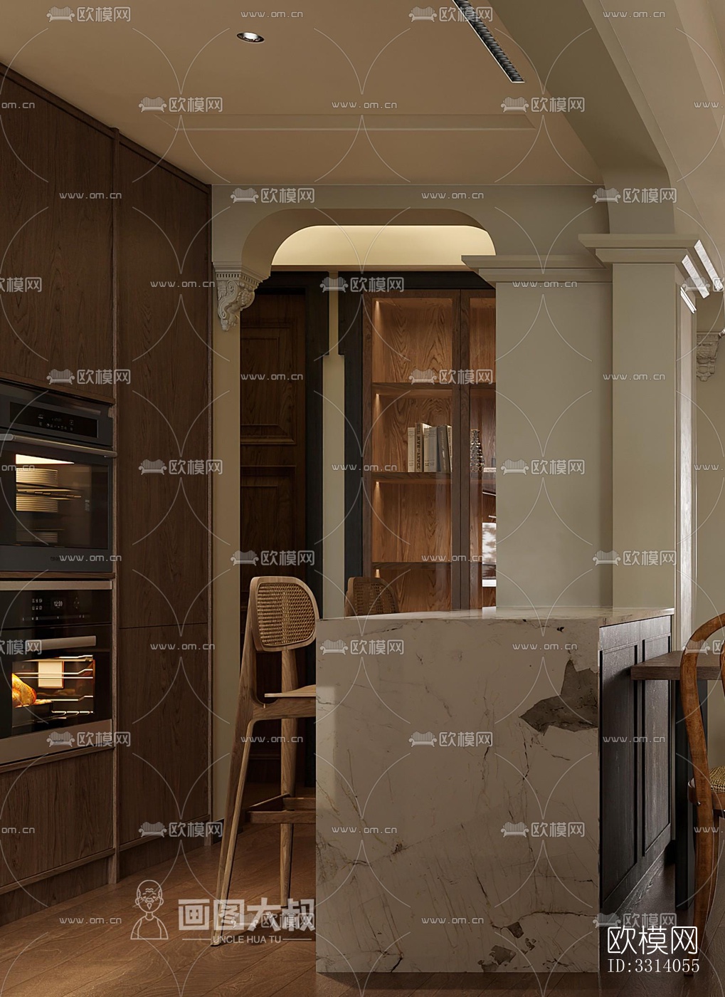 现代客餐厅效果图下载（渲染图5）