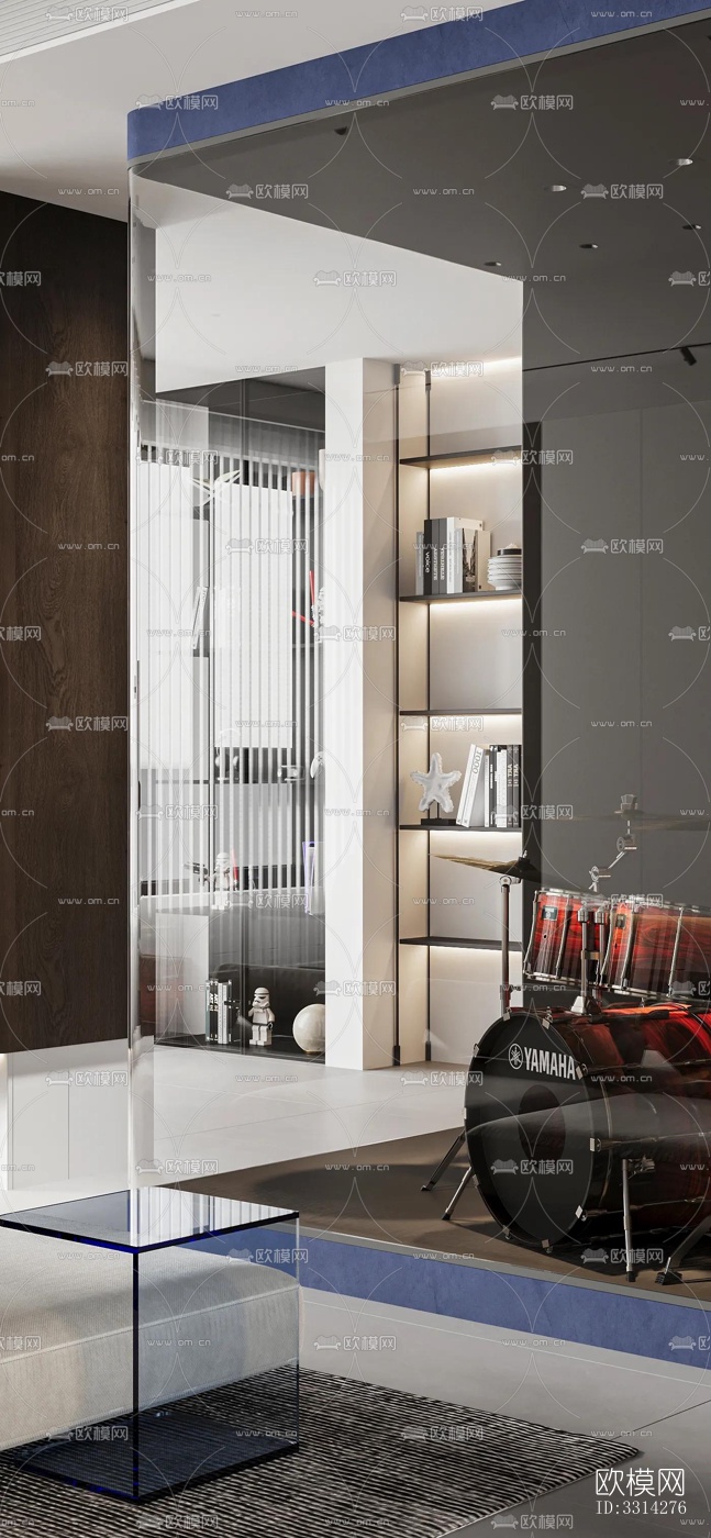 现代客餐厅效果图下载（渲染图3）