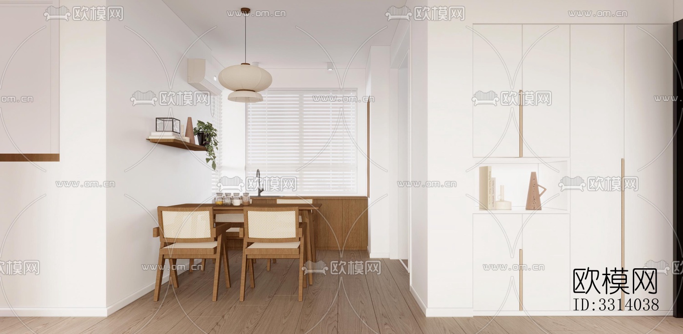 现代客餐厅效果图下载（渲染图11）