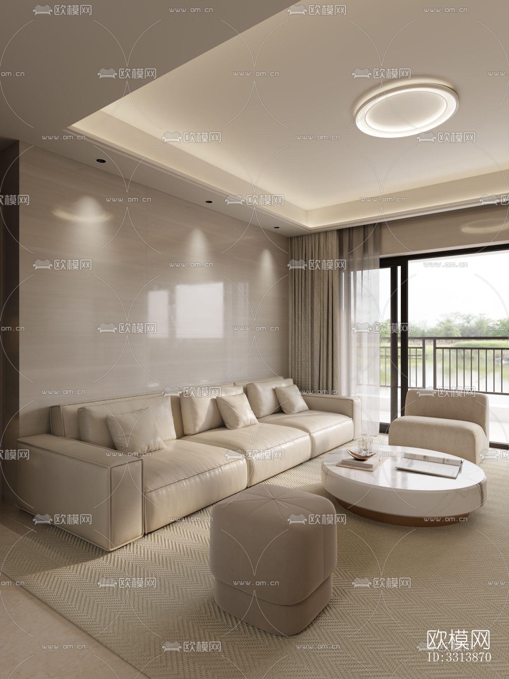 现代客餐厅效果图下载（渲染图2）