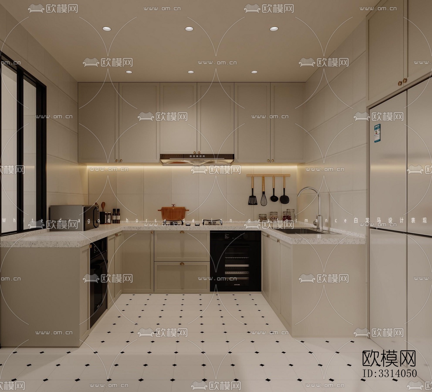 现代客餐厅效果图下载（渲染图8）