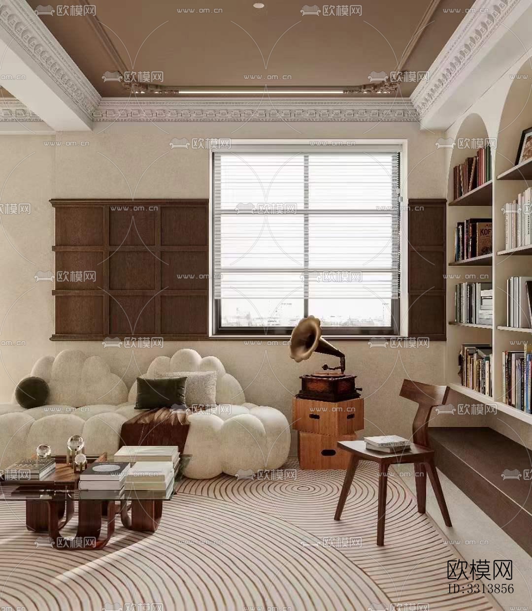 现代客餐厅效果图下载（渲染图1）