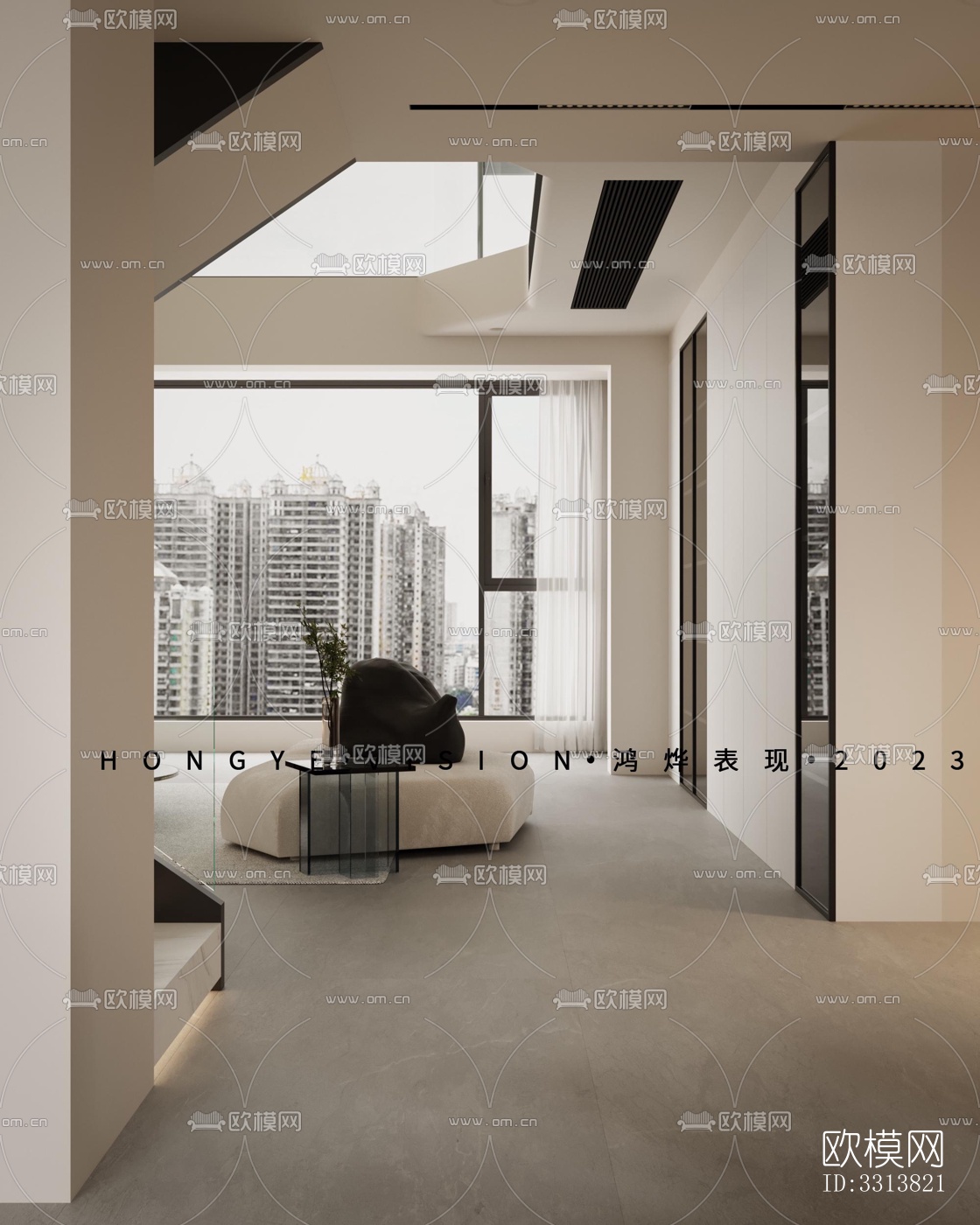 现代客餐厅效果图下载（渲染图6）