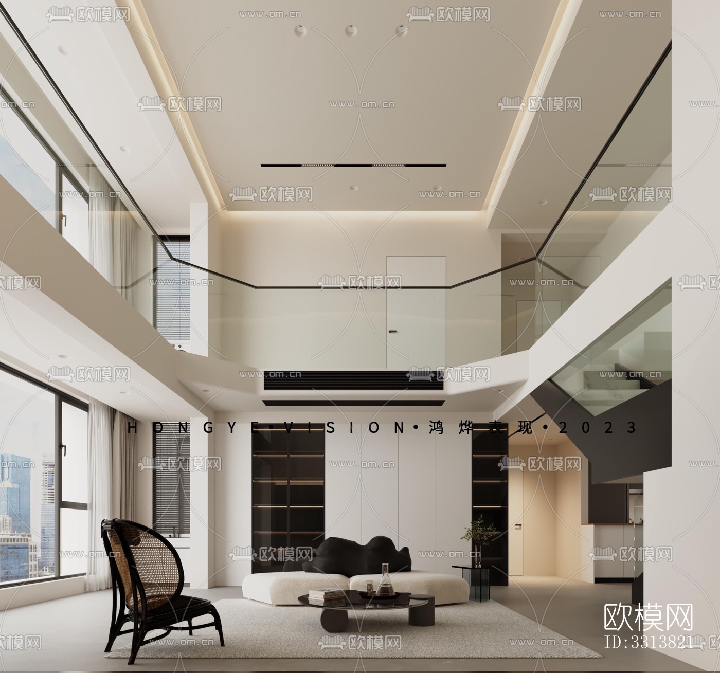 现代客餐厅效果图下载（渲染图9）