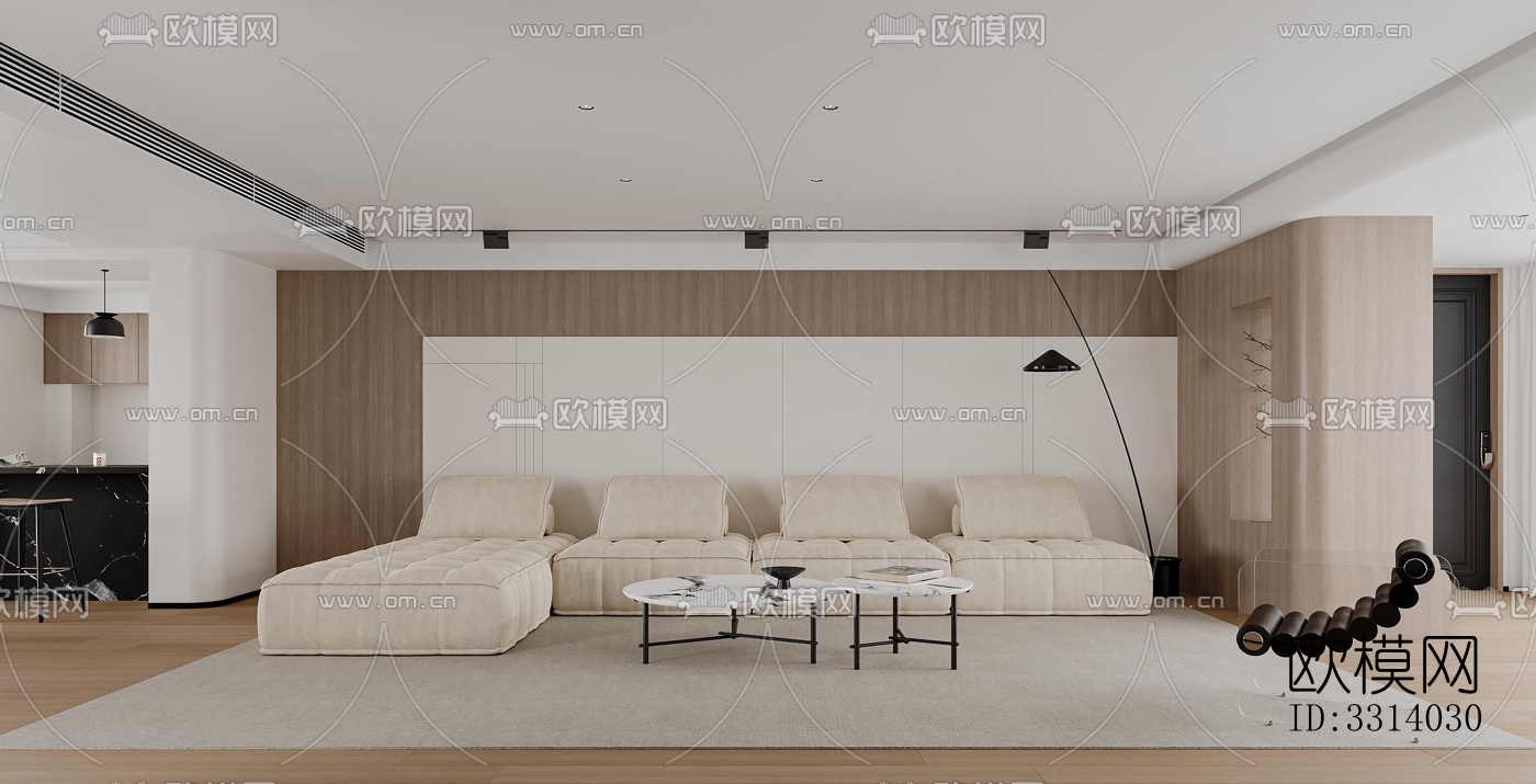 现代客餐厅效果图下载（渲染图6）