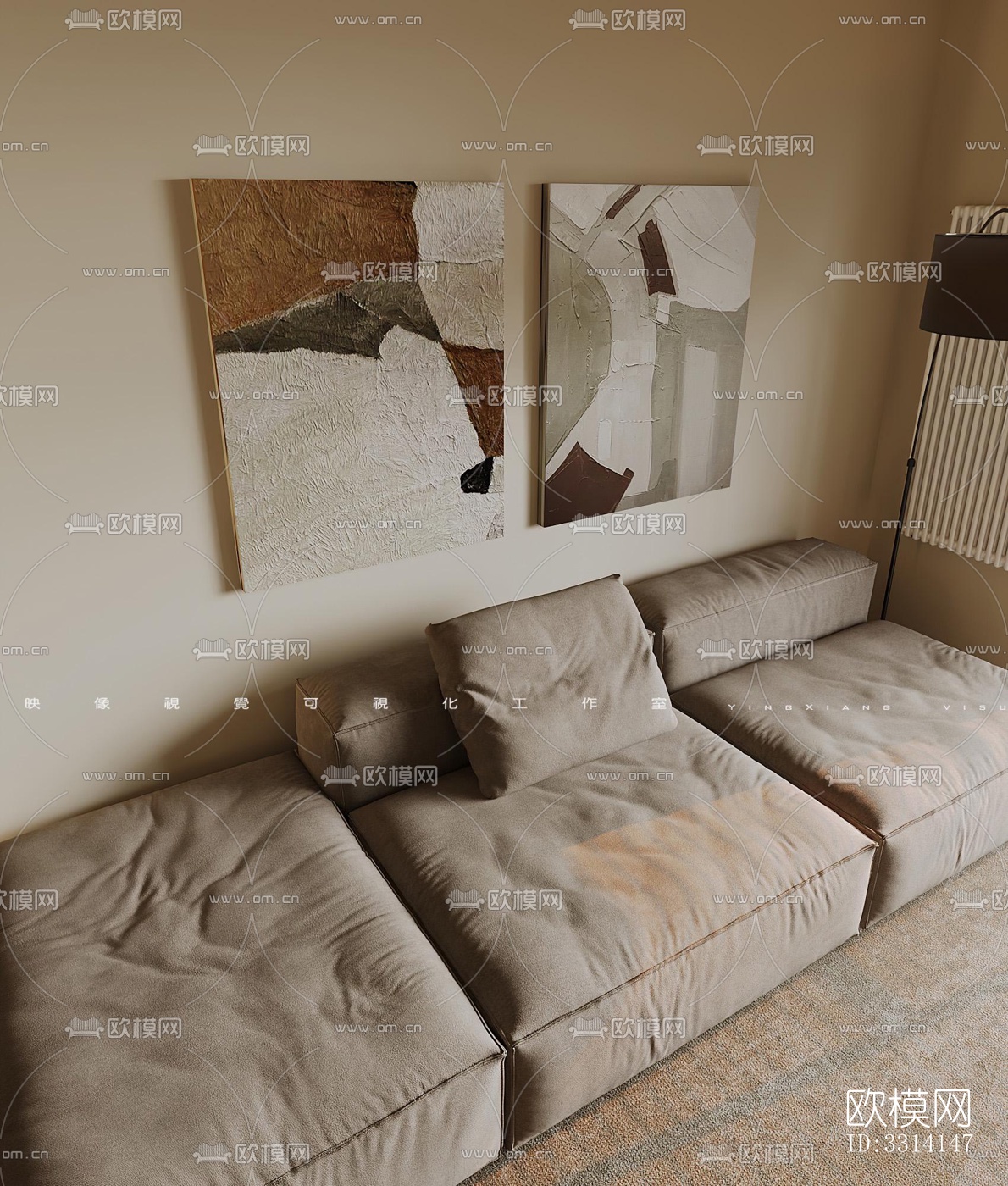 现代客餐厅效果图下载（渲染图5）