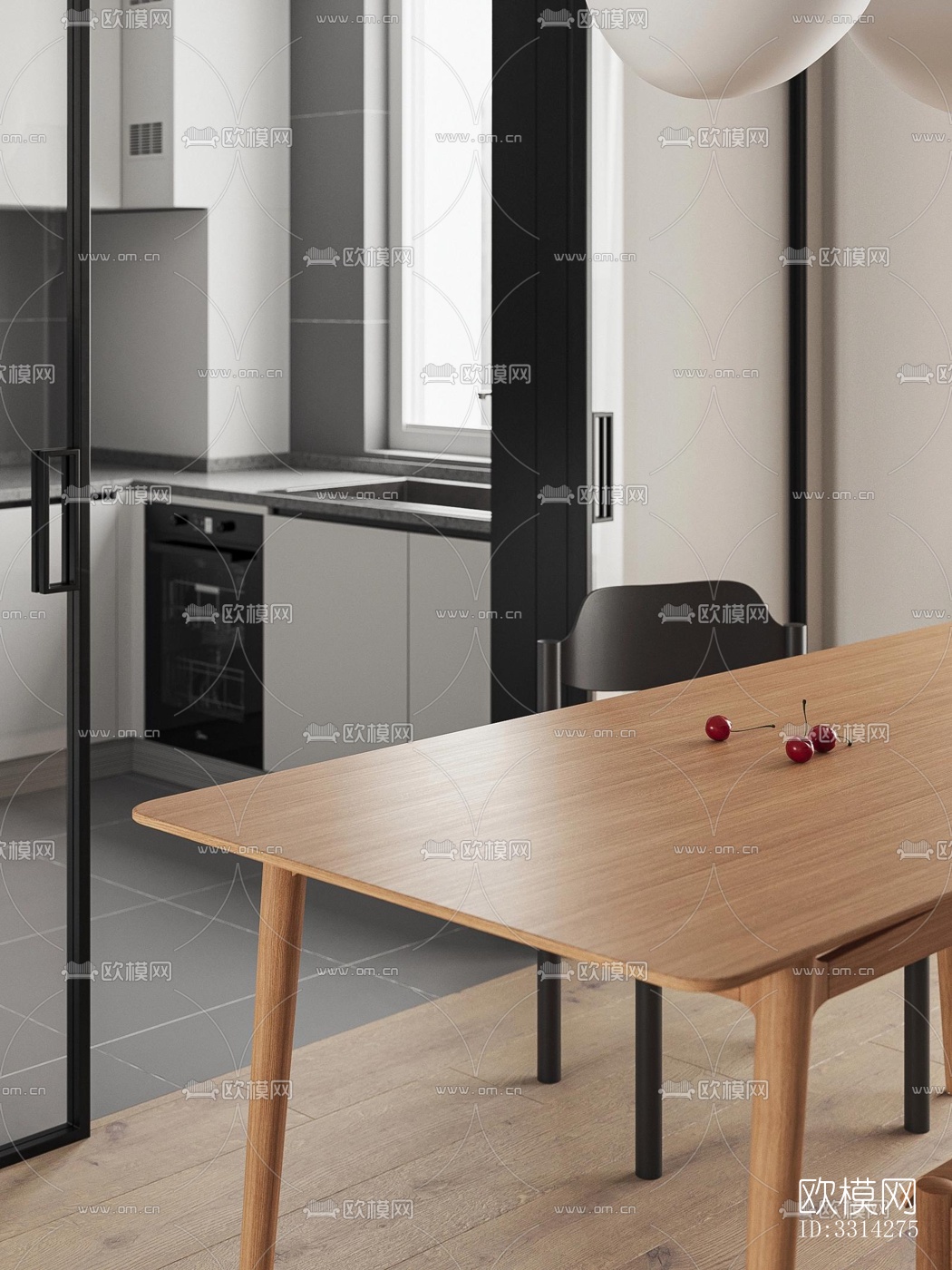 现代客餐厅效果图下载（渲染图9）