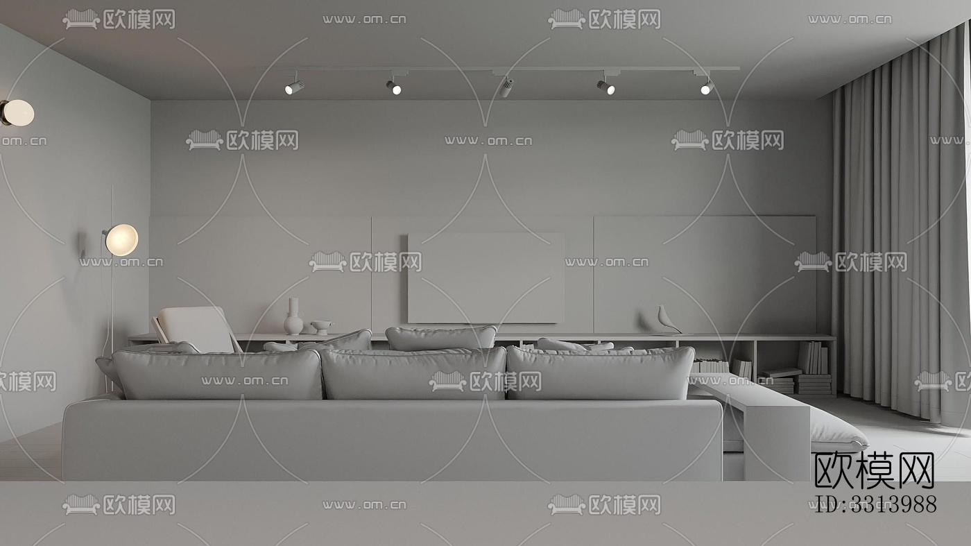 现代客餐厅效果图下载（渲染图5）