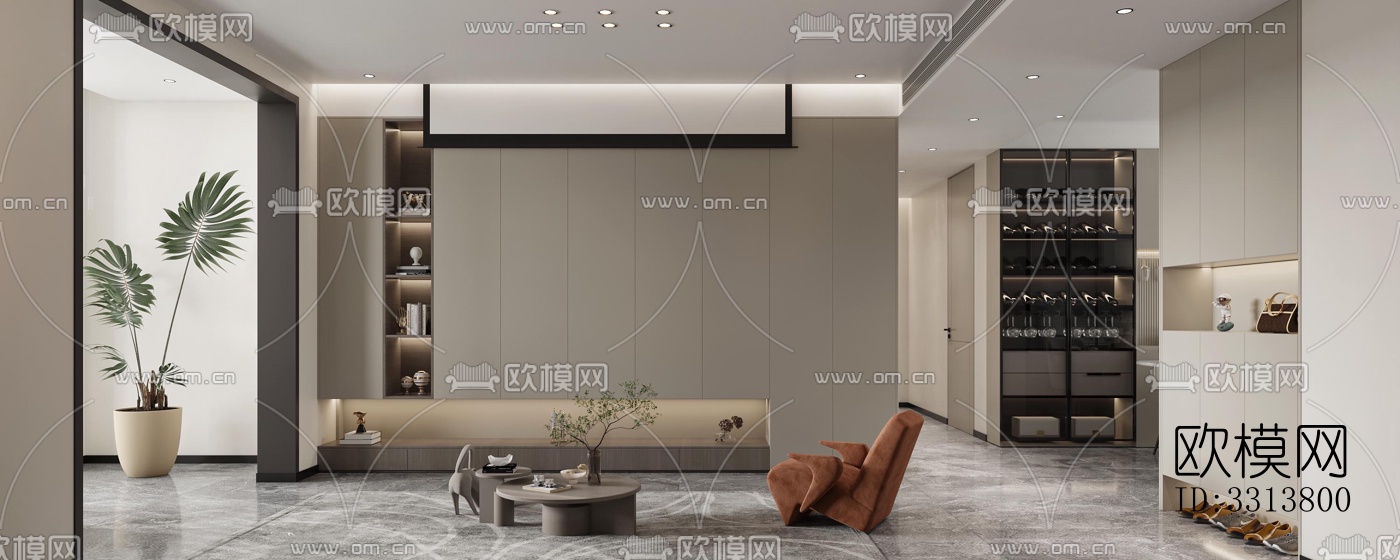 现代客餐厅效果图下载（渲染图4）