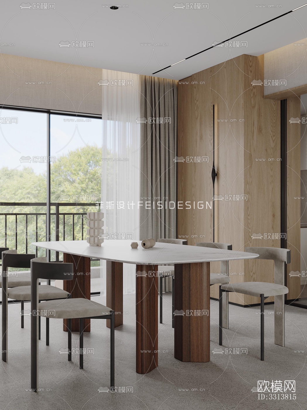 现代客餐厅效果图下载（渲染图16）