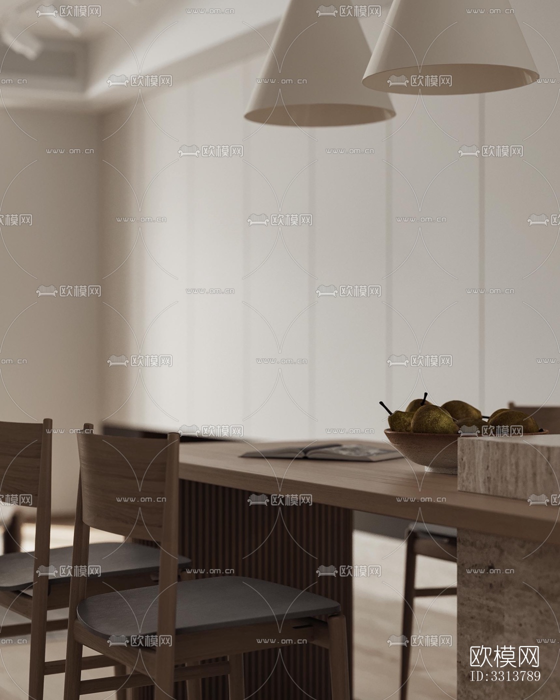 现代客餐厅效果图下载（渲染图8）