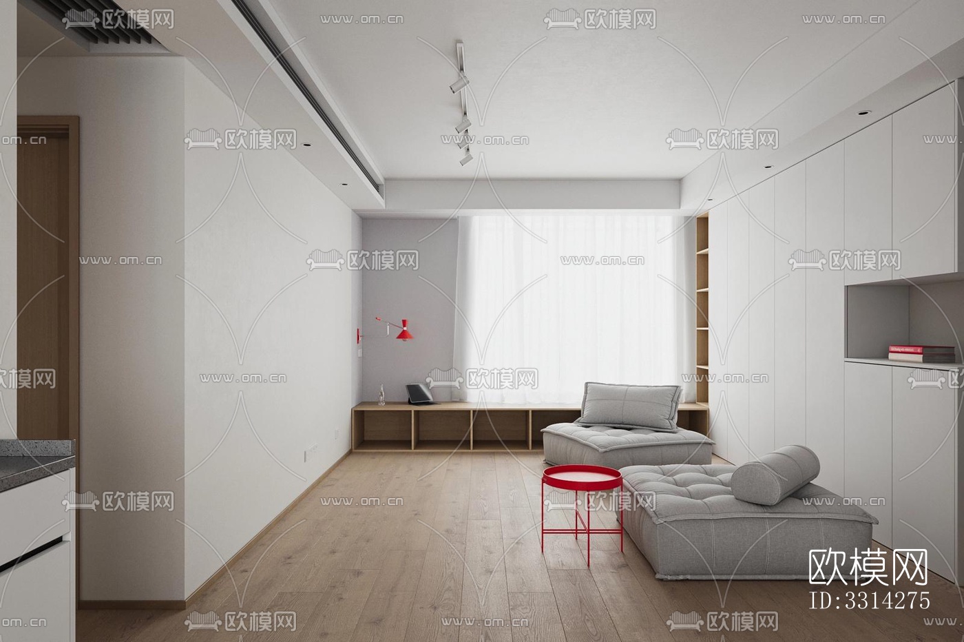 现代客餐厅效果图下载（渲染图3）