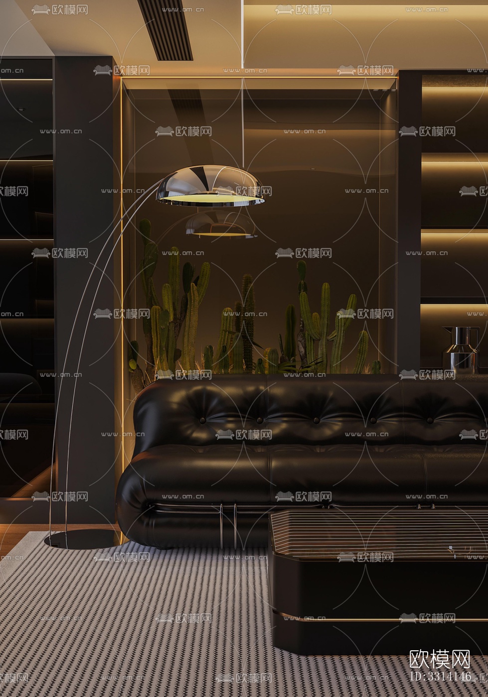 现代客餐厅效果图下载（渲染图5）