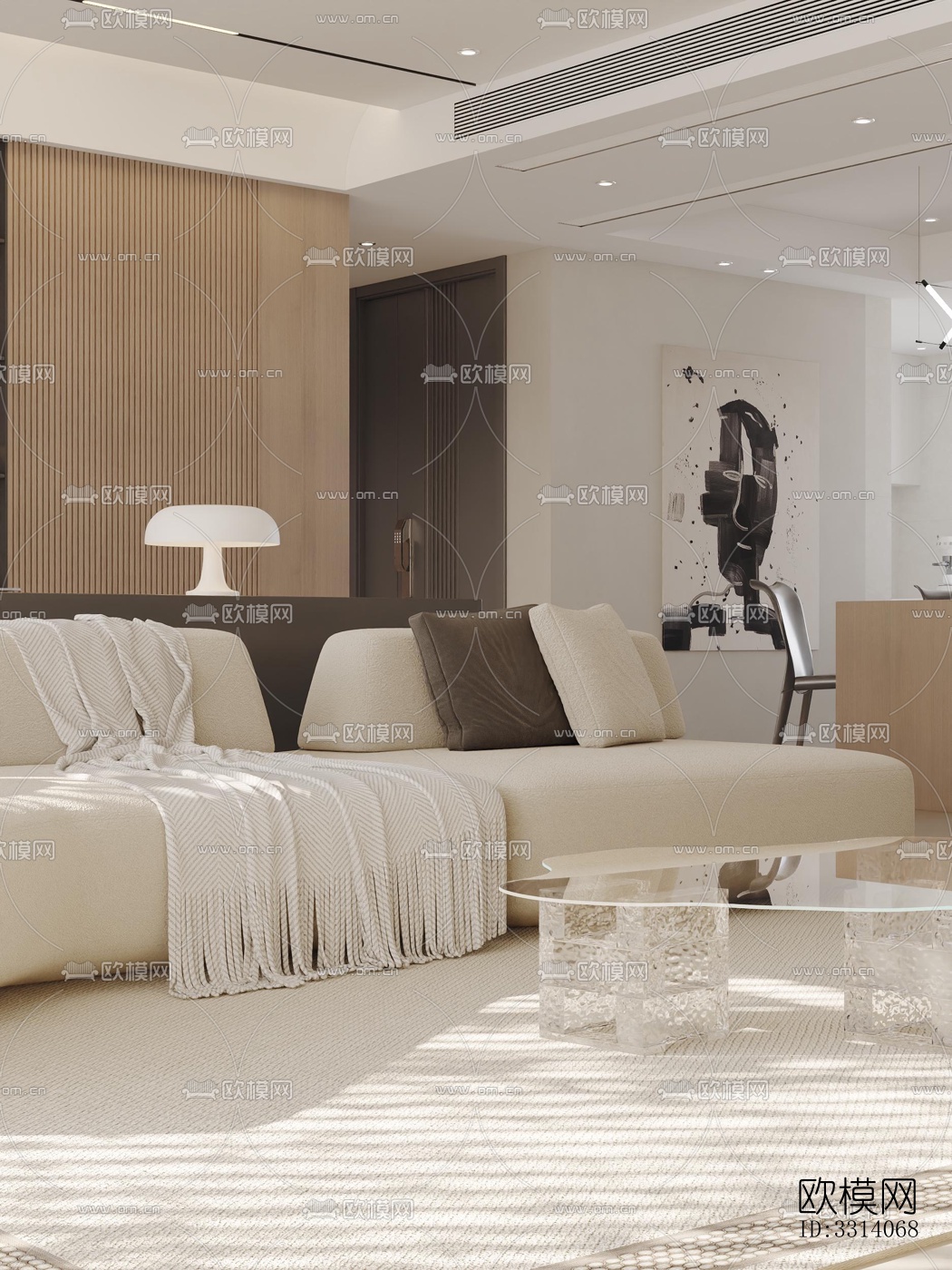 现代客餐厅效果图下载（渲染图5）