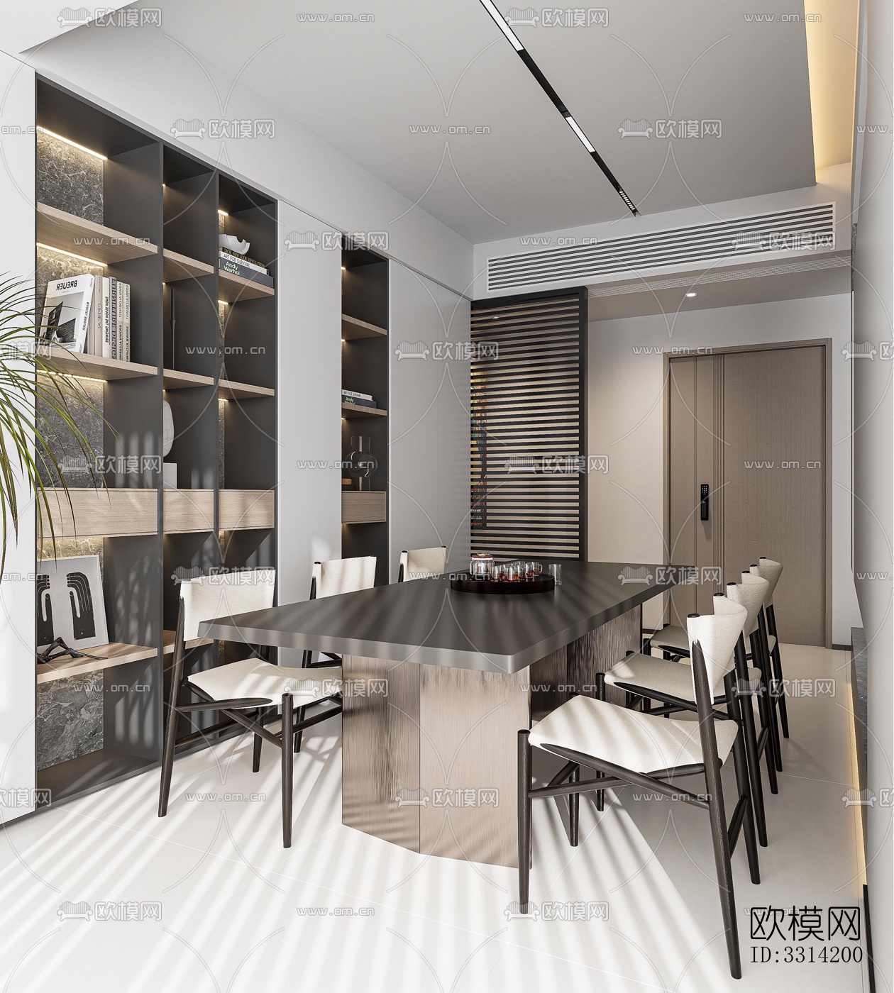 现代客餐厅效果图下载（渲染图6）