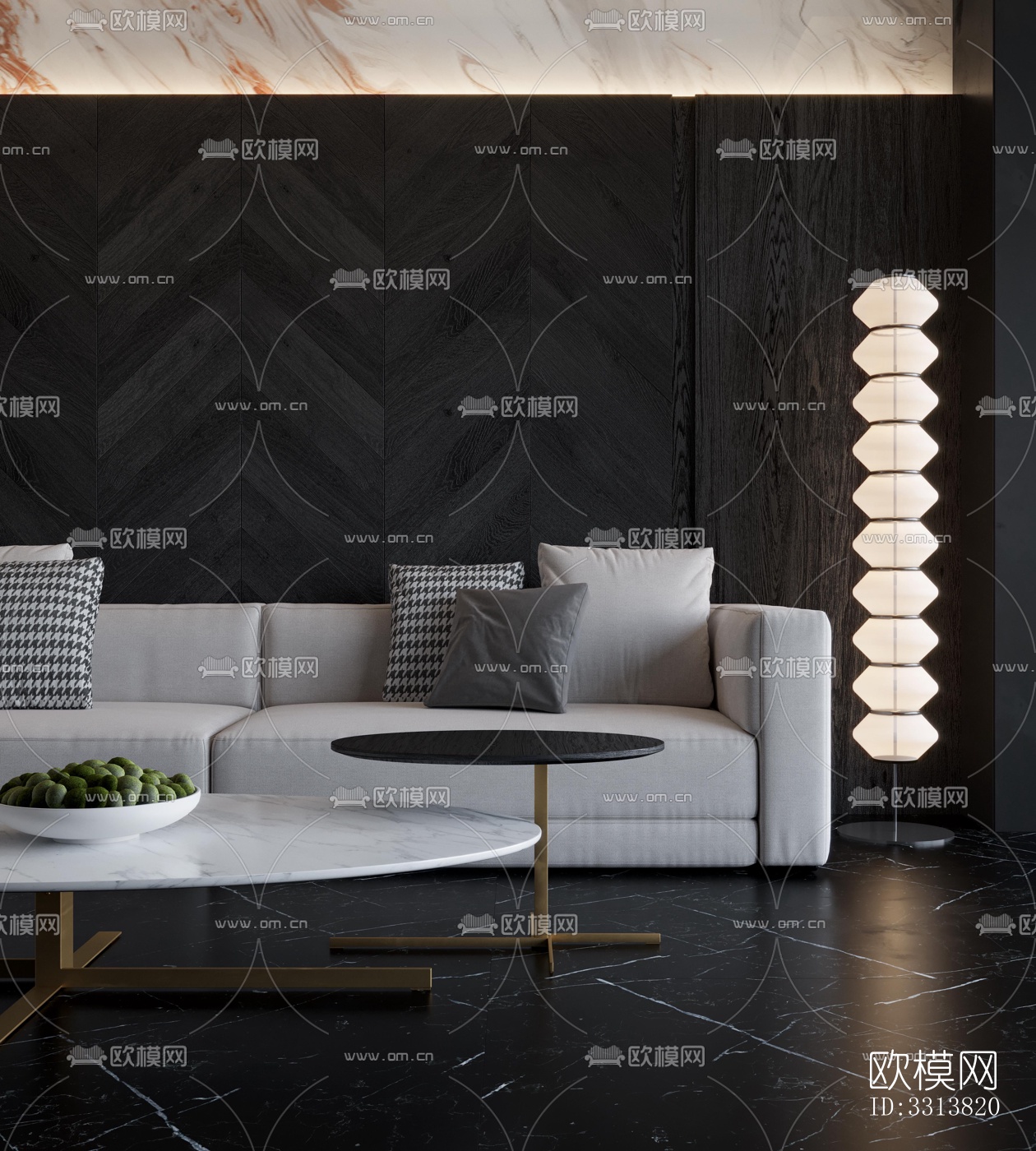 现代客餐厅效果图下载（渲染图6）