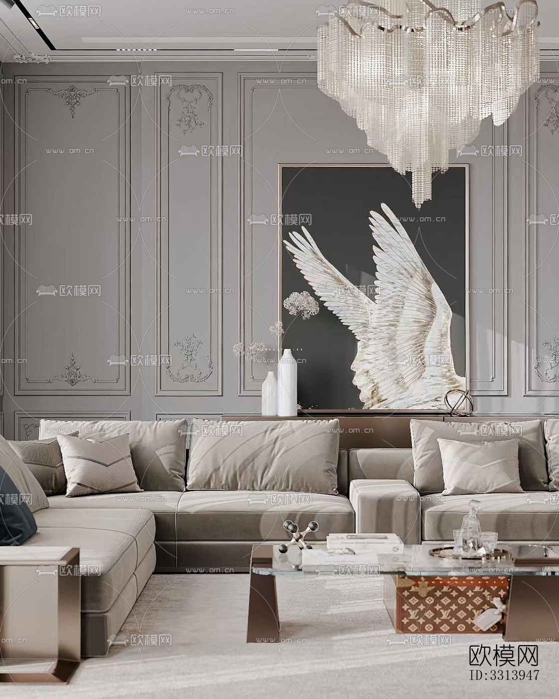 现代客餐厅效果图下载（渲染图2）