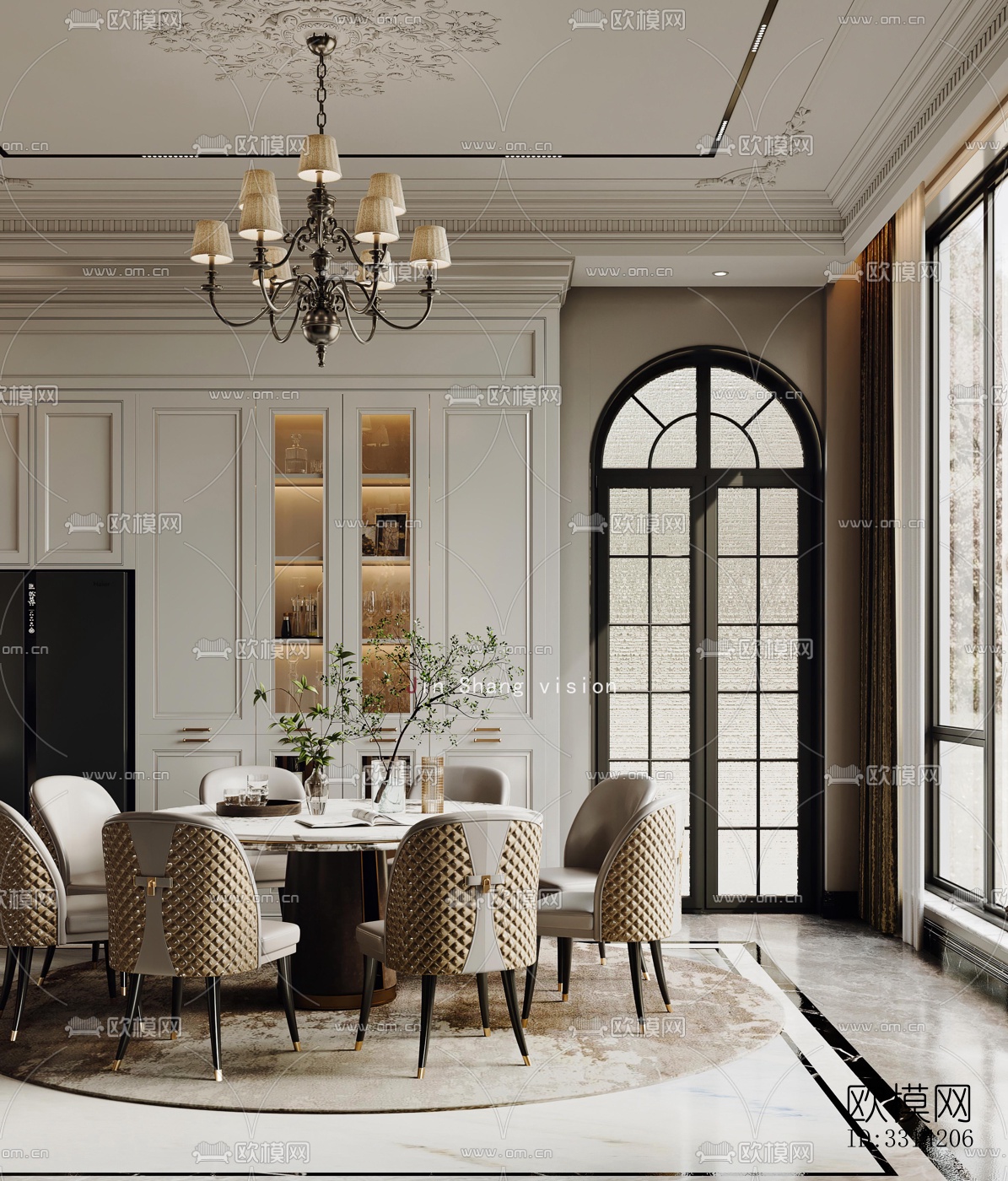 现代客餐厅效果图下载（渲染图10）