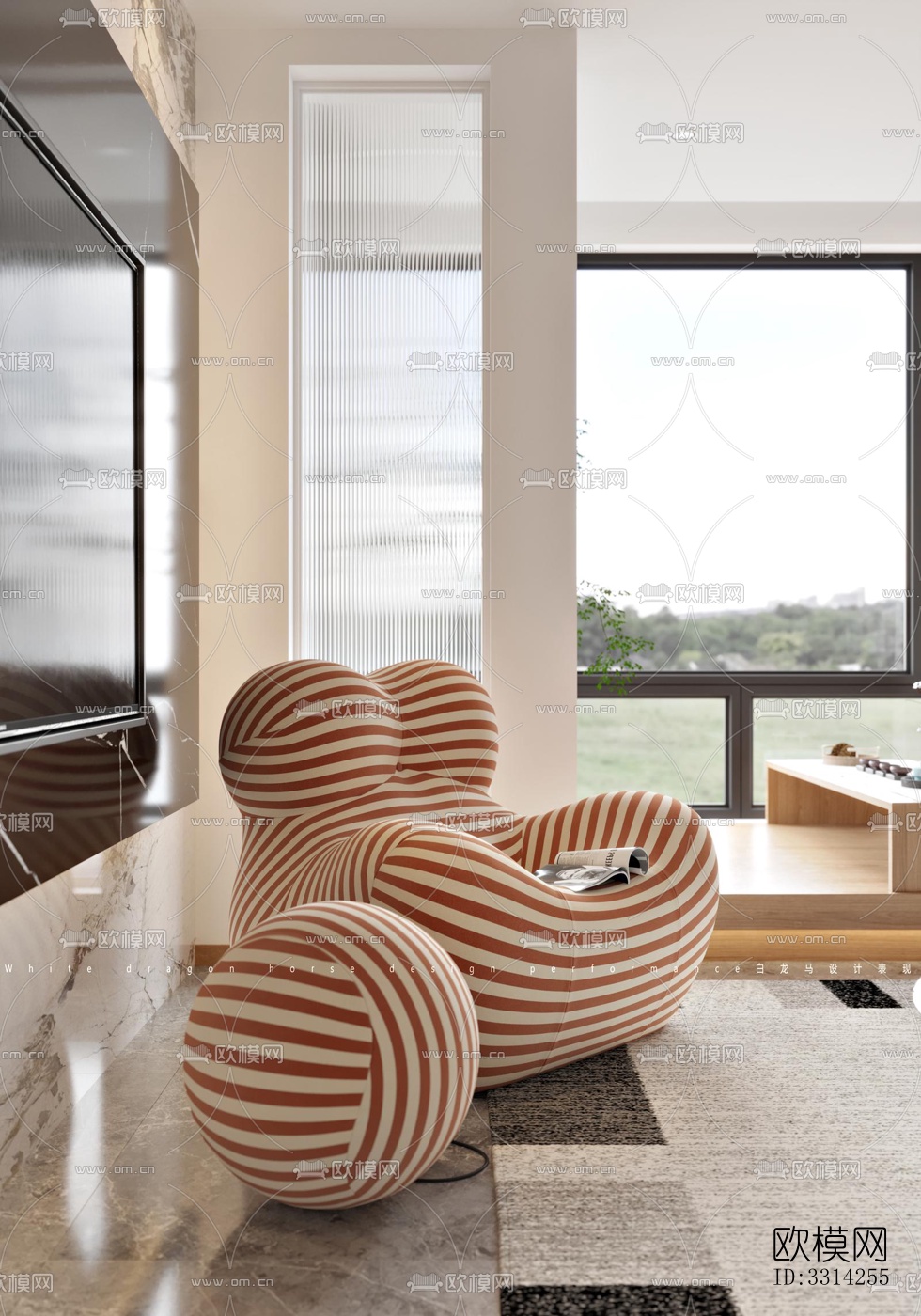 现代客餐厅效果图下载（渲染图3）