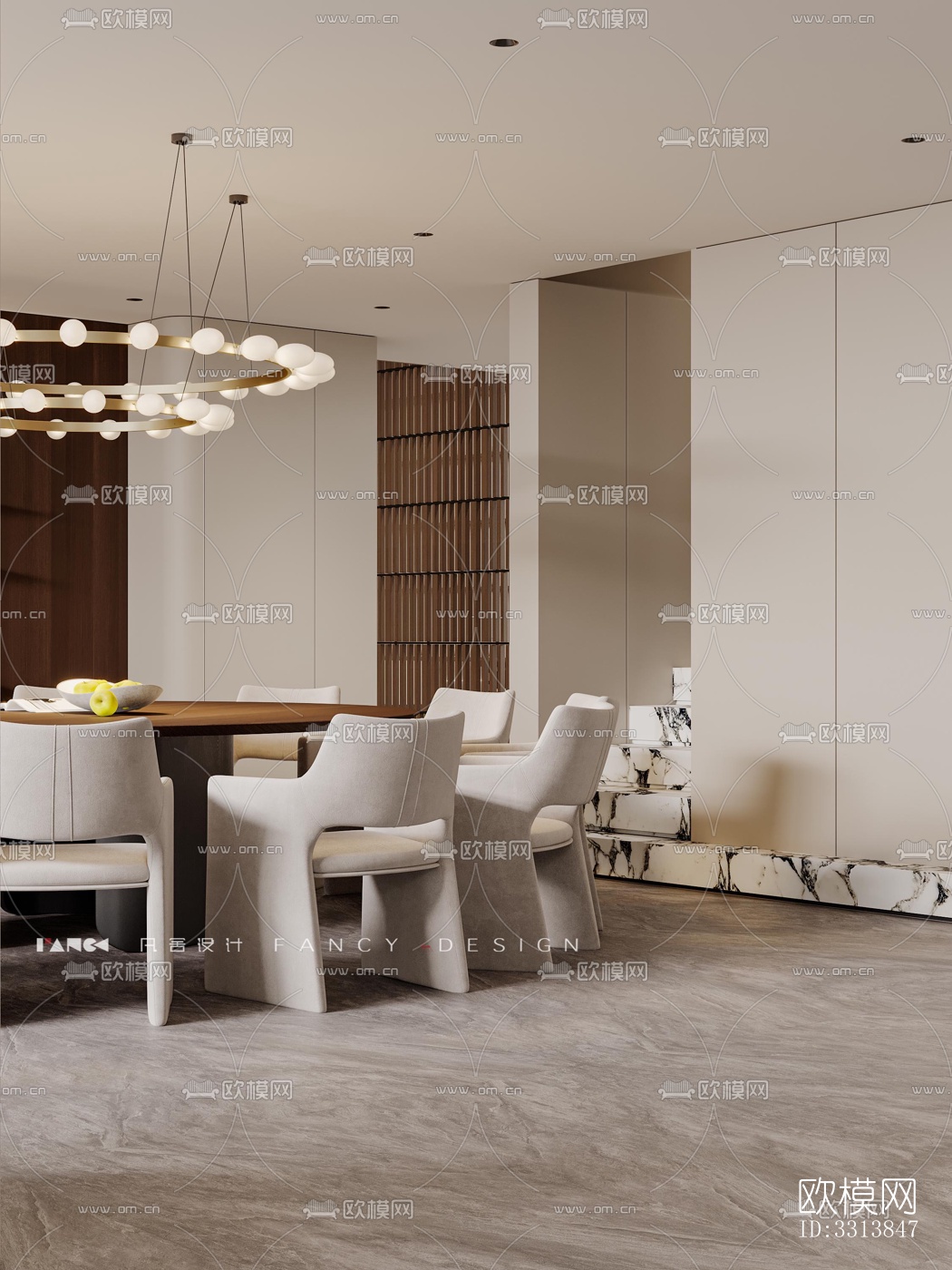 现代客餐厅效果图下载（渲染图5）