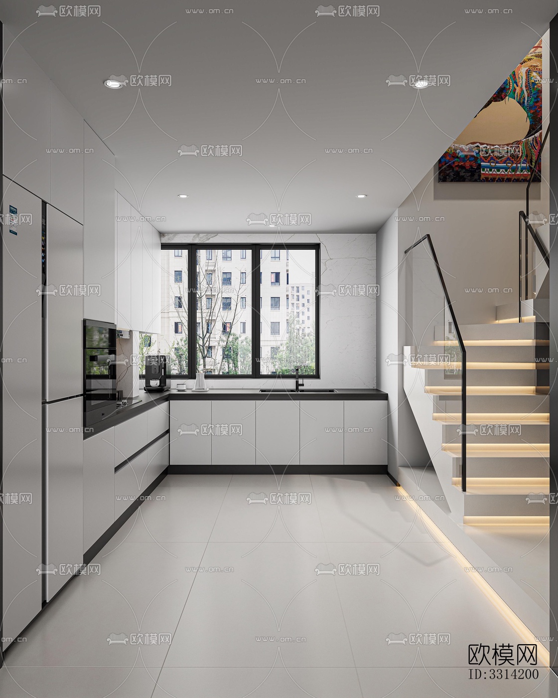 现代客餐厅效果图下载（渲染图9）