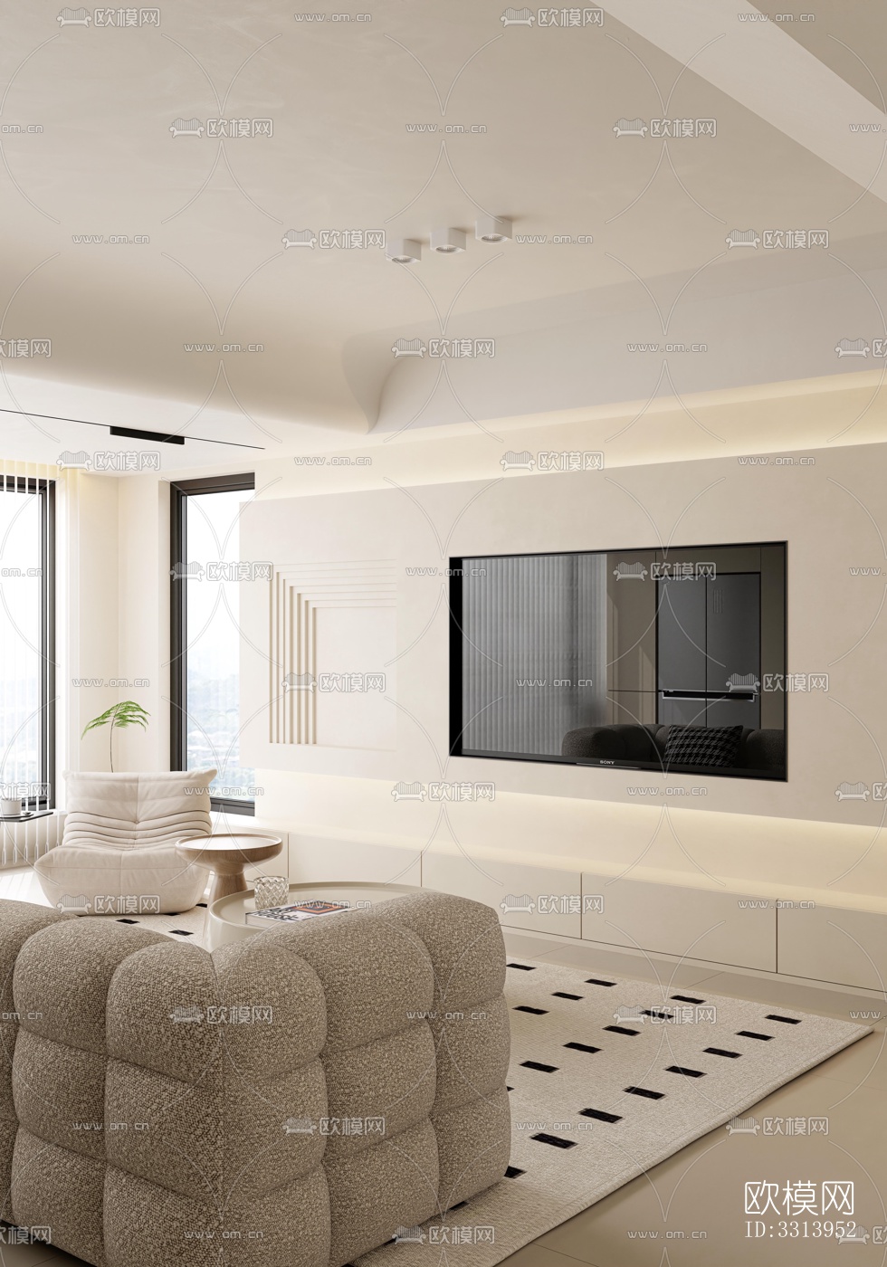 现代客餐厅效果图下载（渲染图8）