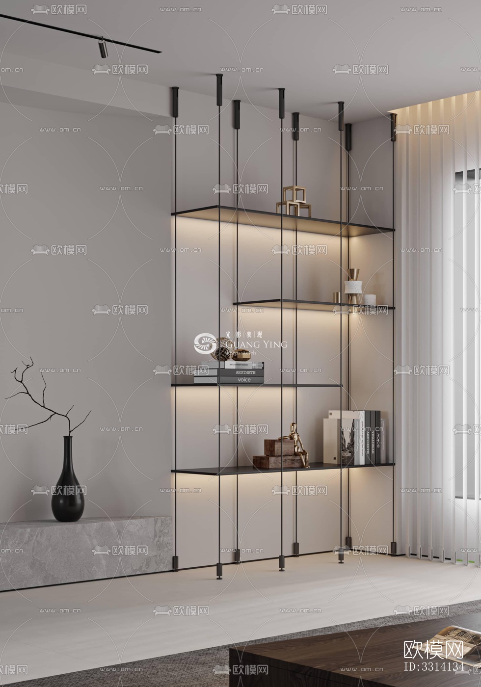 现代客餐厅效果图下载（渲染图3）