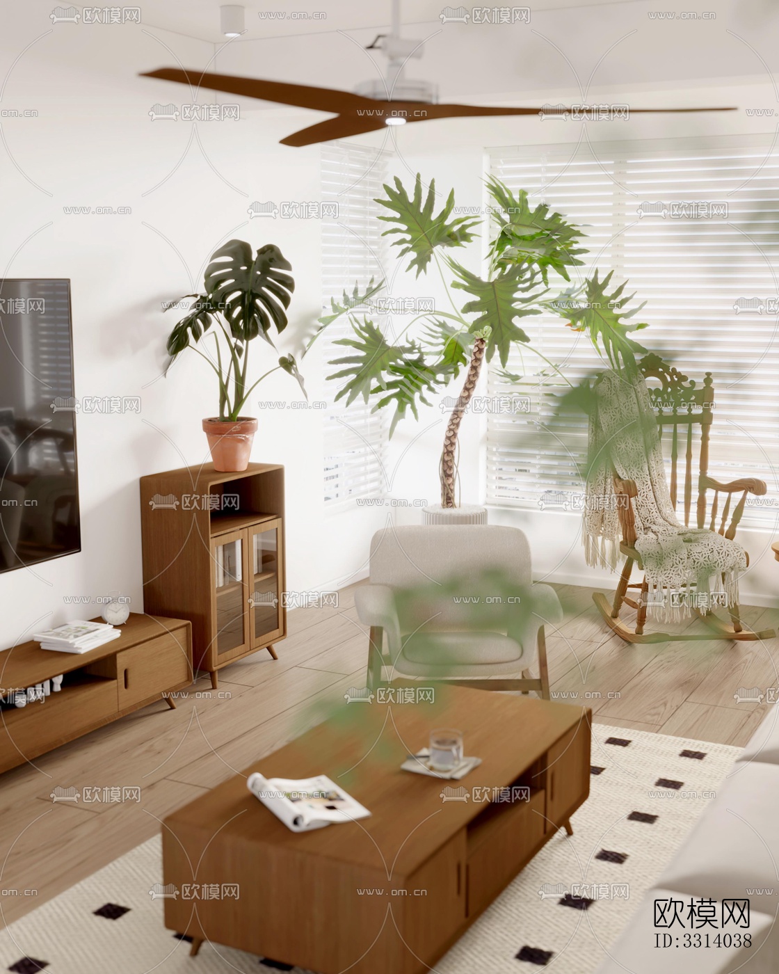 现代客餐厅效果图下载（渲染图8）