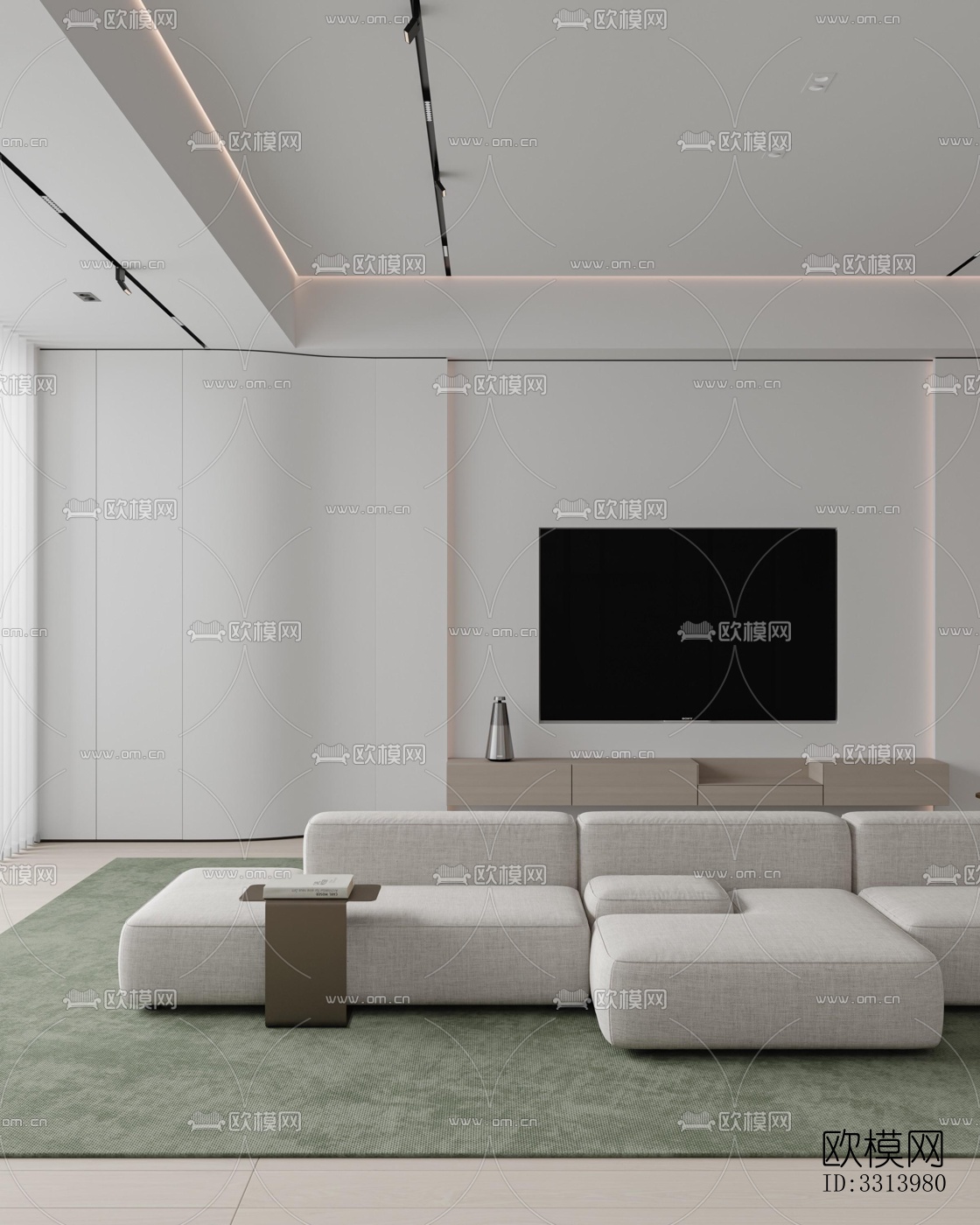 现代客餐厅效果图下载（渲染图6）