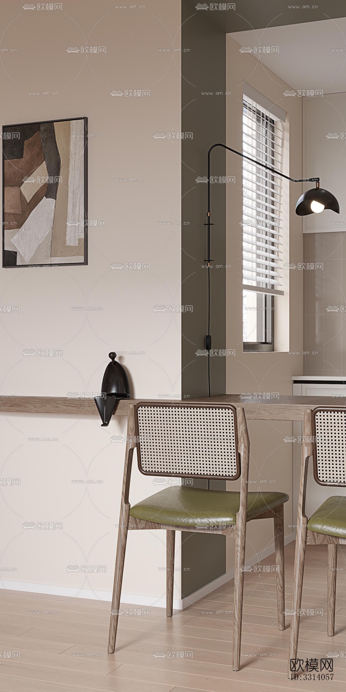 现代客餐厅效果图下载（渲染图5）