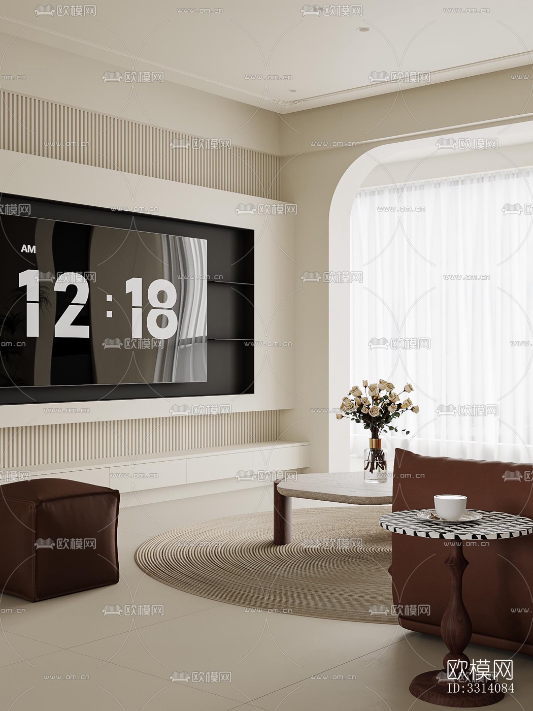 现代客餐厅效果图下载（渲染图2）