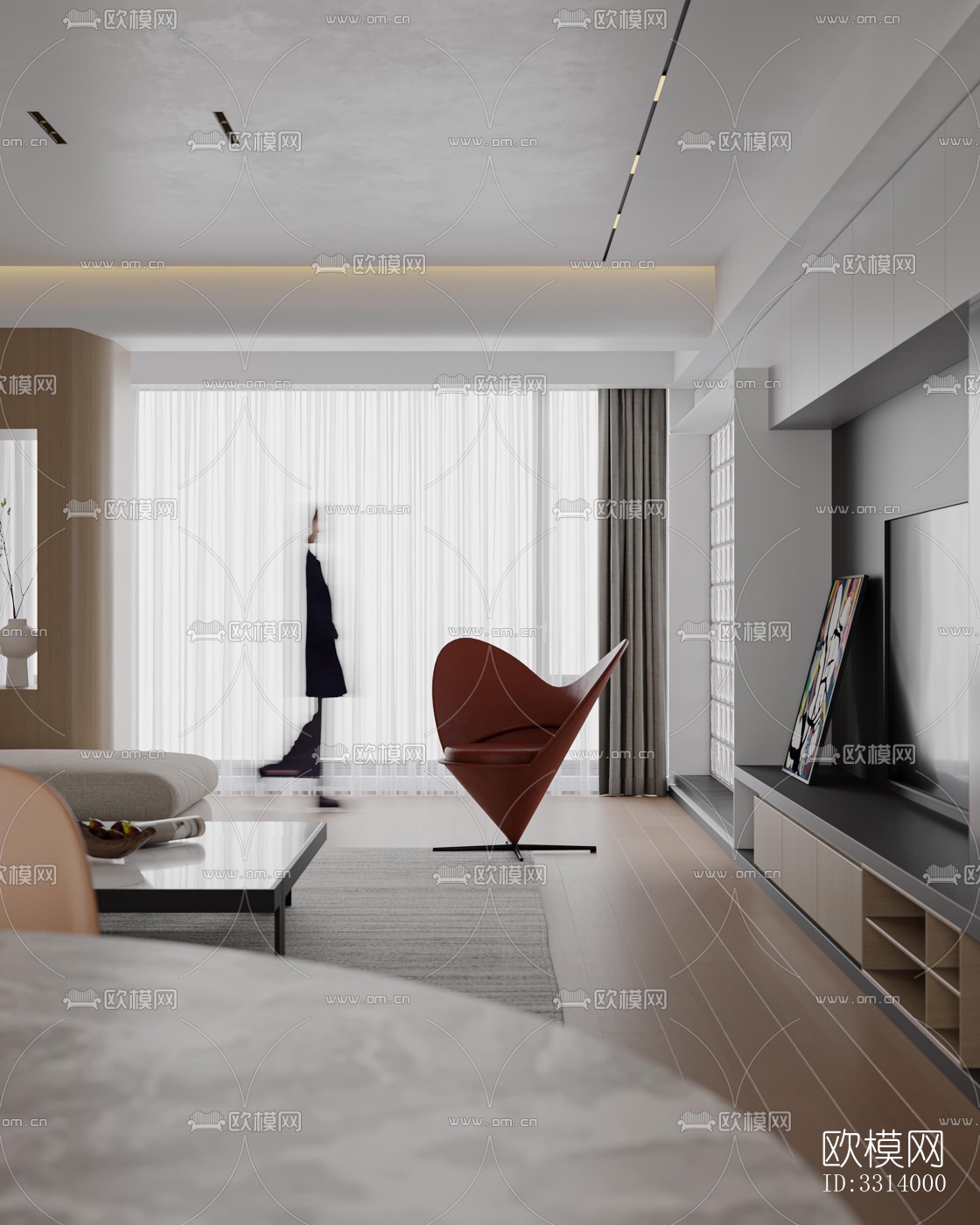 现代客餐厅效果图下载（渲染图7）