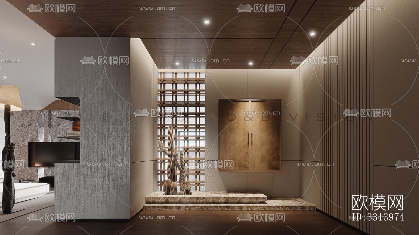 现代客餐厅效果图下载（渲染图6）