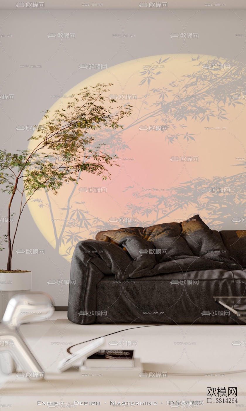 现代客餐厅效果图下载（渲染图2）