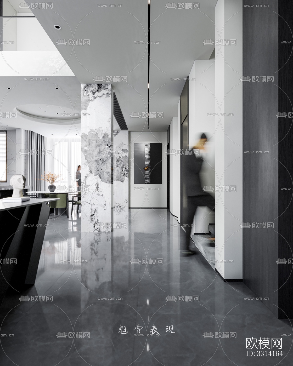 现代客餐厅效果图下载（渲染图10）