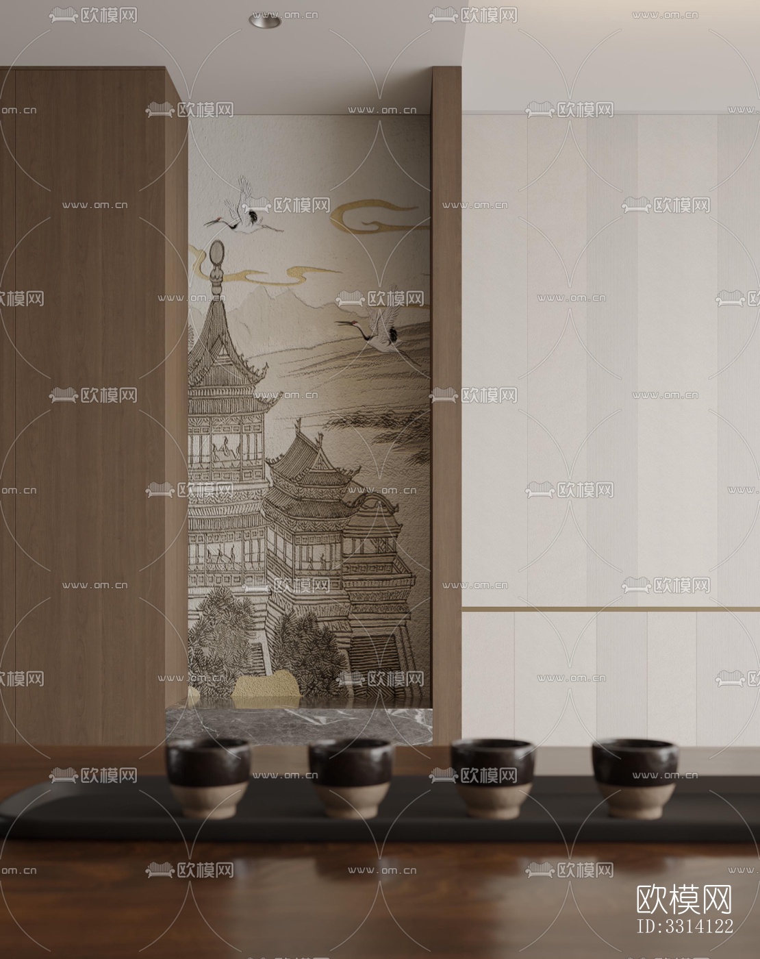 现代客餐厅效果图下载（渲染图4）