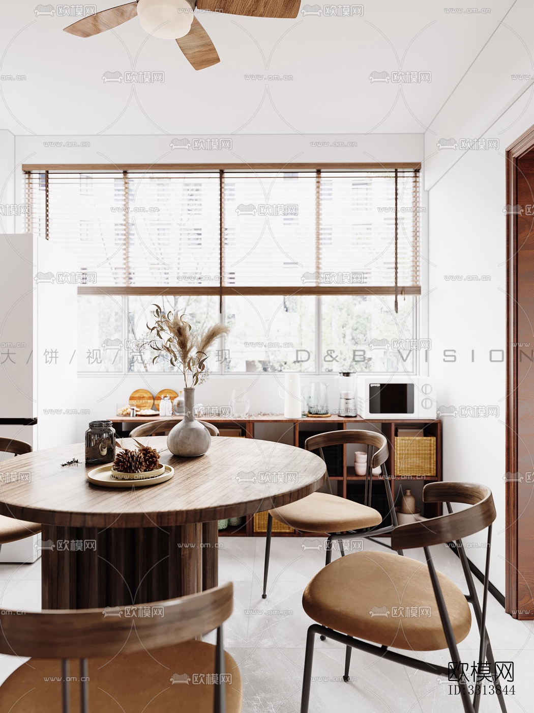 现代客餐厅效果图下载（渲染图4）