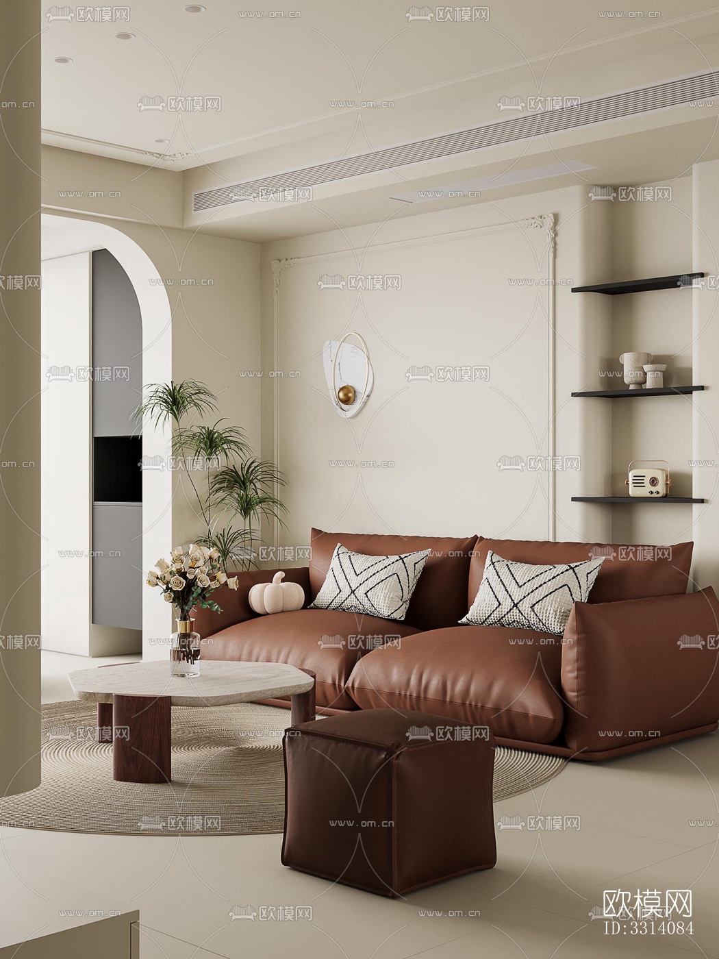 现代客餐厅效果图下载（渲染图5）